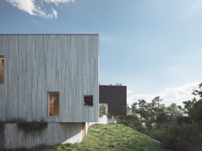 Pyrus 9 och 10 skapade av Ström Architects och Imola bostad. Ett nytt byggprojekt på Lidingö med moderna och exklusiva villor.