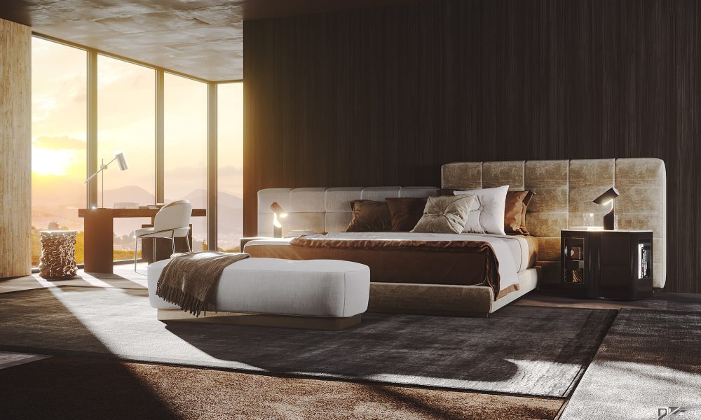 En exklusiv säng från Minotti. Perfekt för ett exklusivt sovrum.