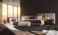 En exklusiv säng från Minotti. Perfekt för ett exklusivt sovrum.