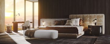 En exklusiv säng från Minotti. Perfekt för ett exklusivt sovrum.