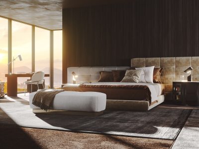 En exklusiv säng från Minotti. Perfekt för ett exklusivt sovrum.