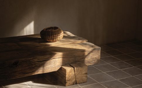 Restored 1930s villa Guest House No. 16 by Norm Architects, Northern Zealand Scandinavian interior in raw lime, oak and stone, restored villa near the Danish coast