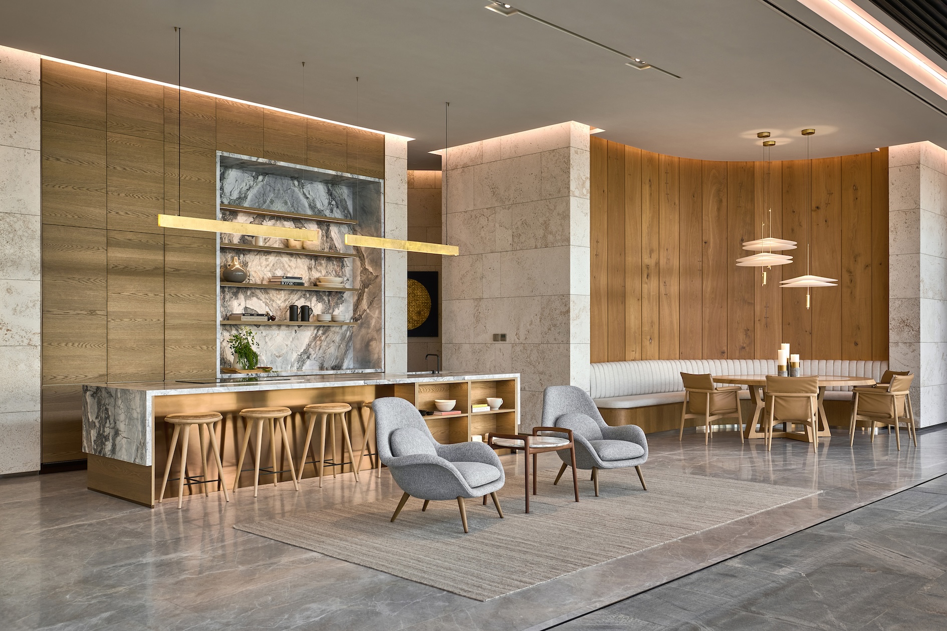 Island Villa på Jumeirah Bay Island i Dubai väljer återhållsamhet framför överdåd. Arkitektur av SAOTA och inredning av ARRCC och OKHA.